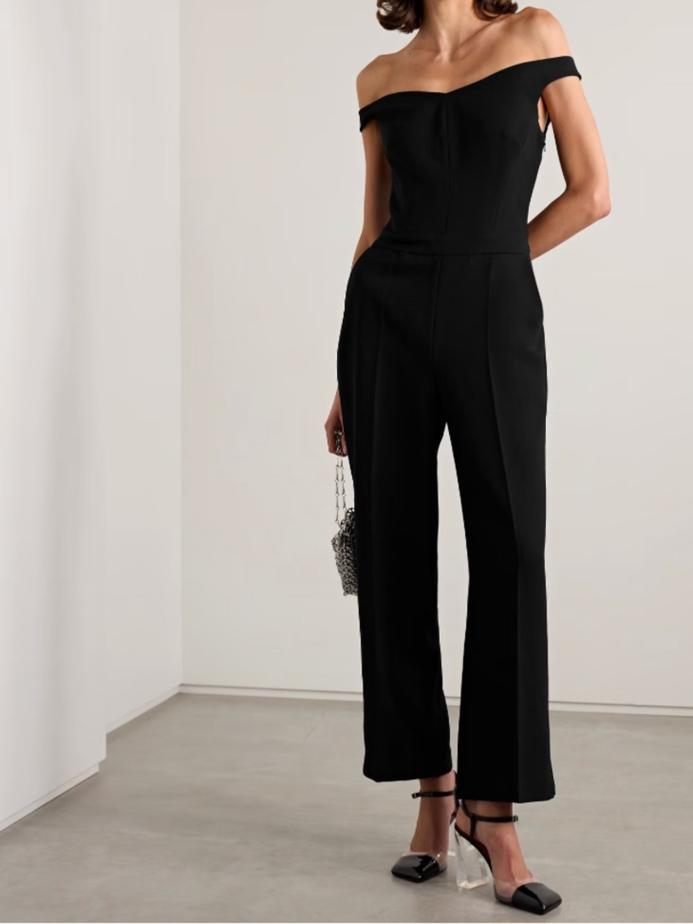 NWT Simkhai Rhodes Paneled Crepe Jumpsuit Black 0